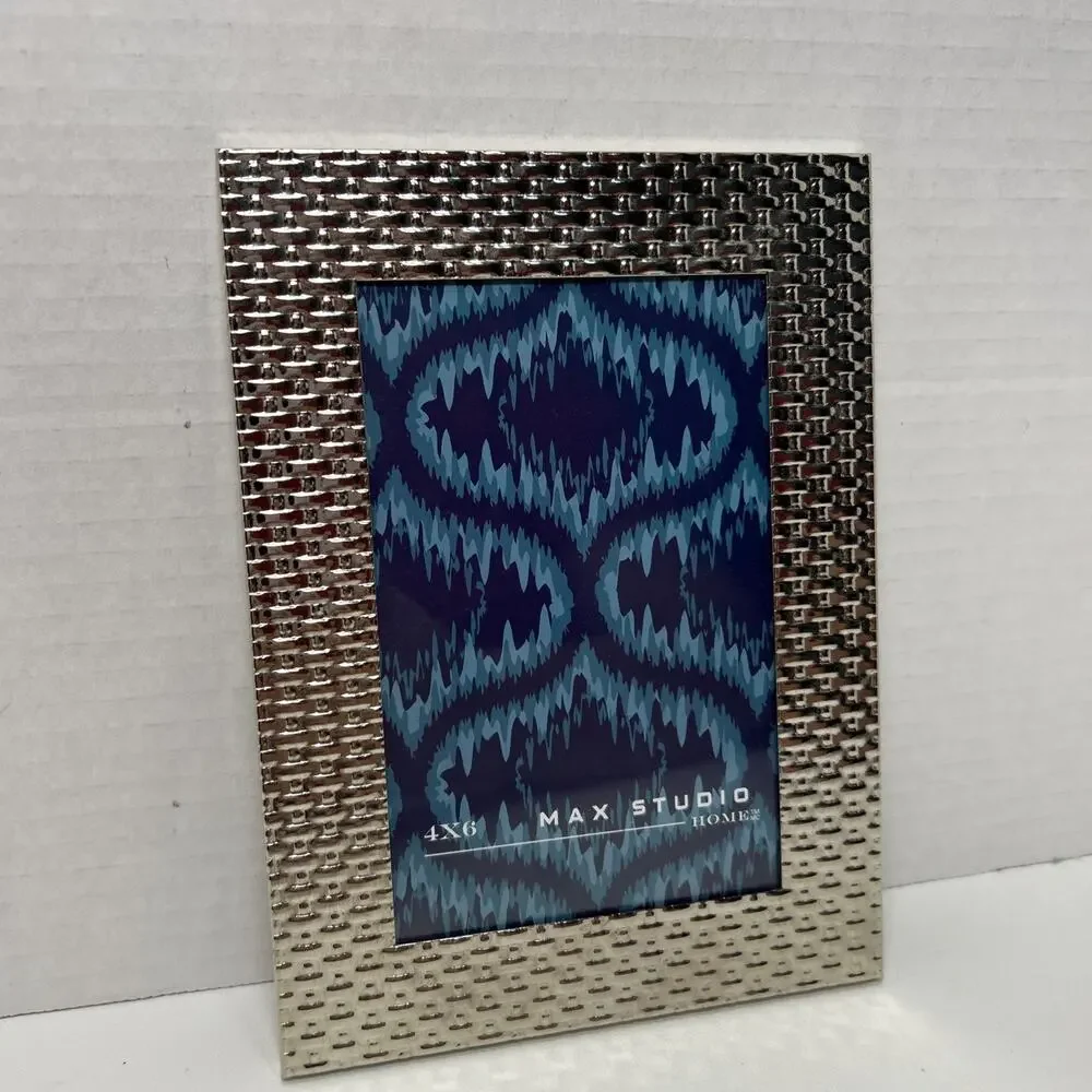 Silvertone Woven Picture Frame Max Studio 4x6